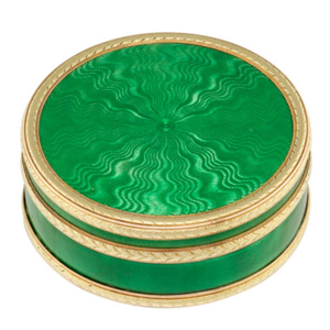 A green enamel case