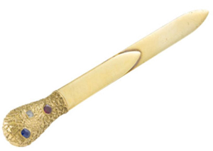 Paper knife with gem handle